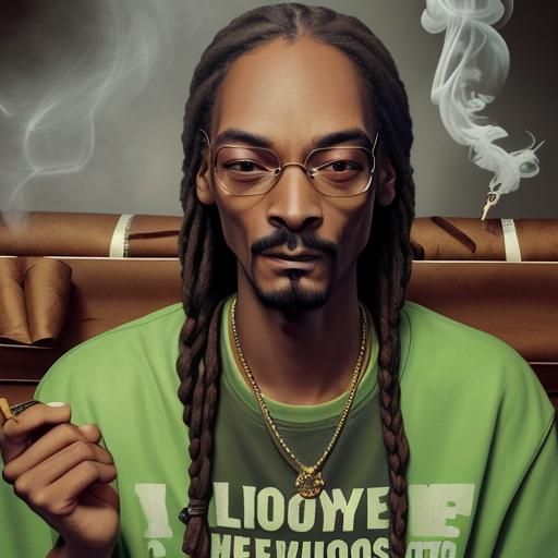 Hyperrealistic Snoop Dogg Smoking with Friends