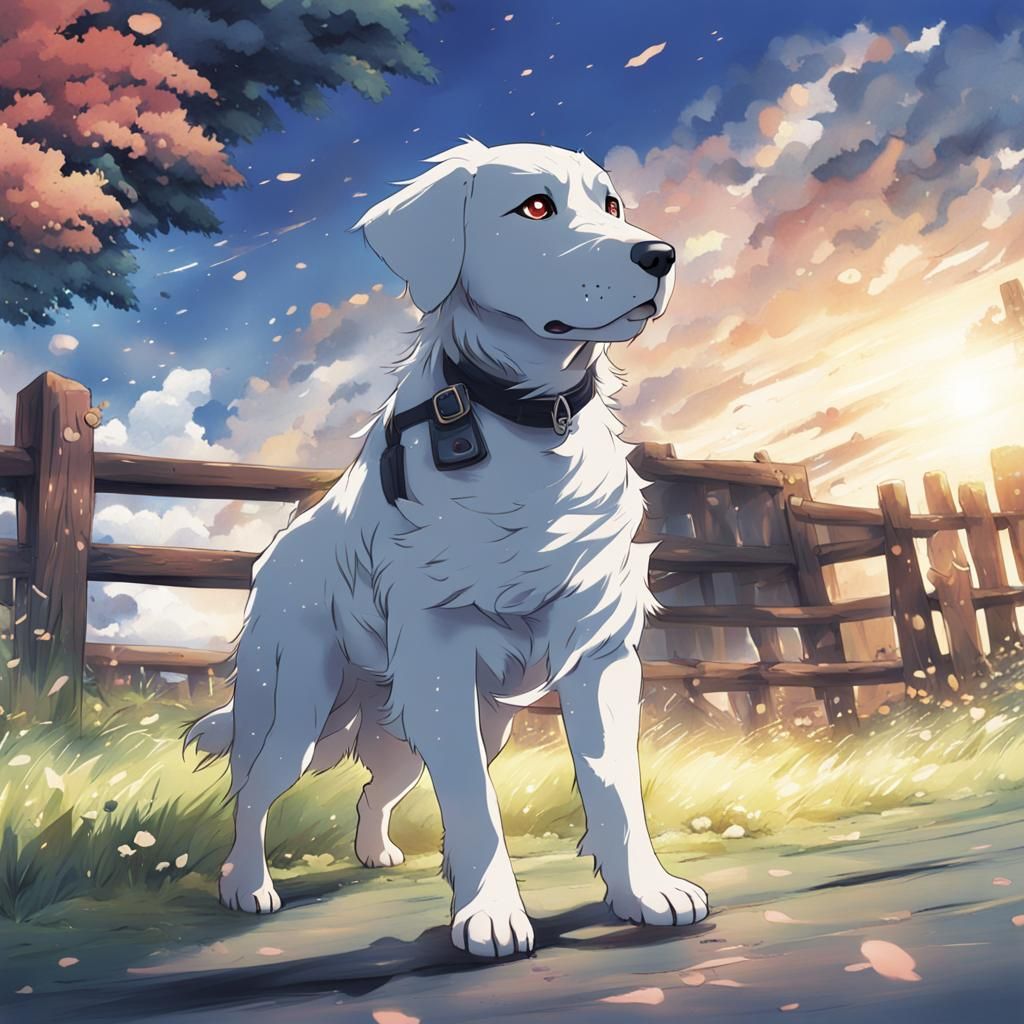 Anime Style Dog Illustration