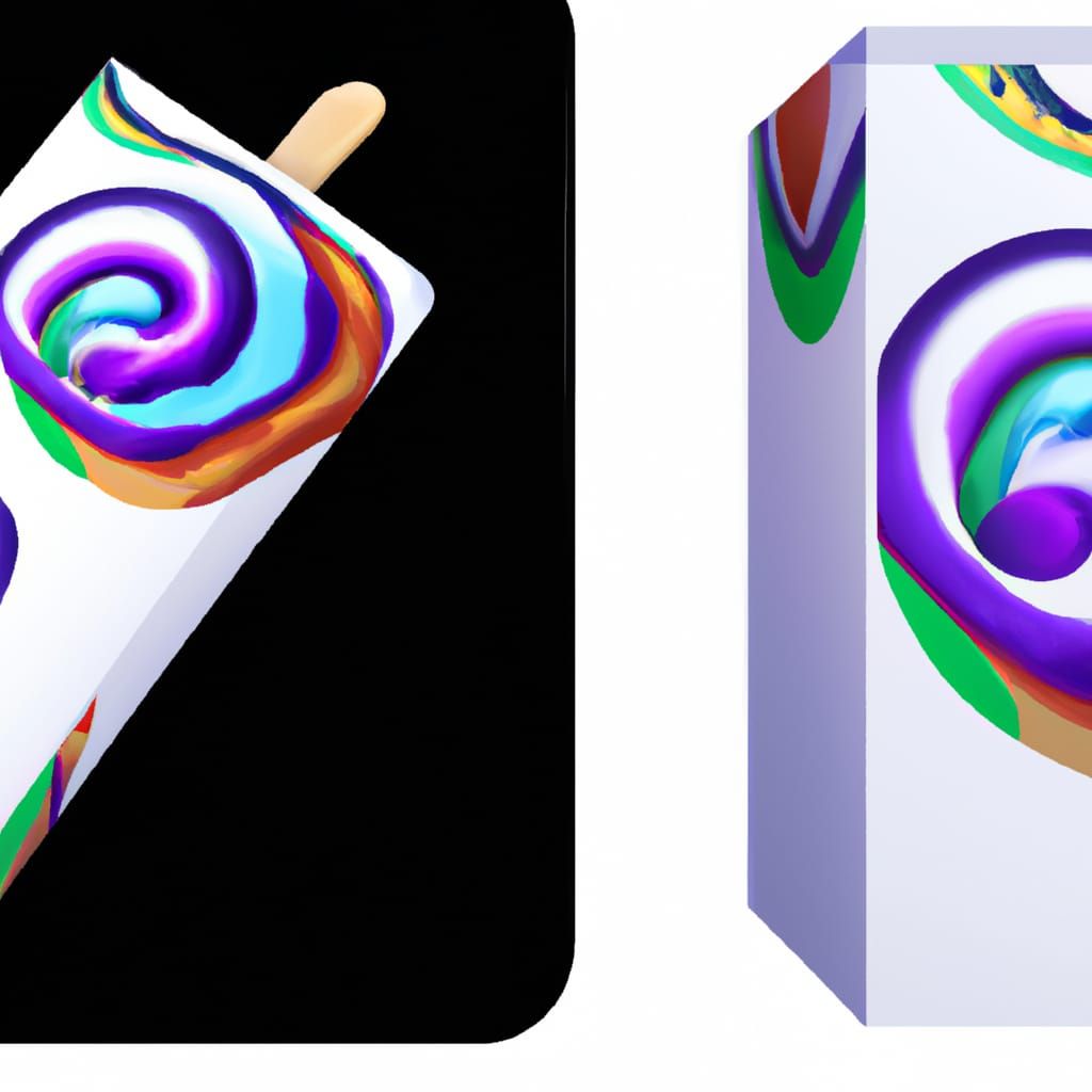 Cubist Ice Cream Cone in Geometric Fauvism Style