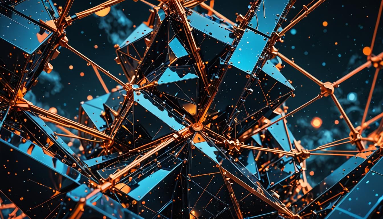 Ominous Steel Abstraction in Double Exposure