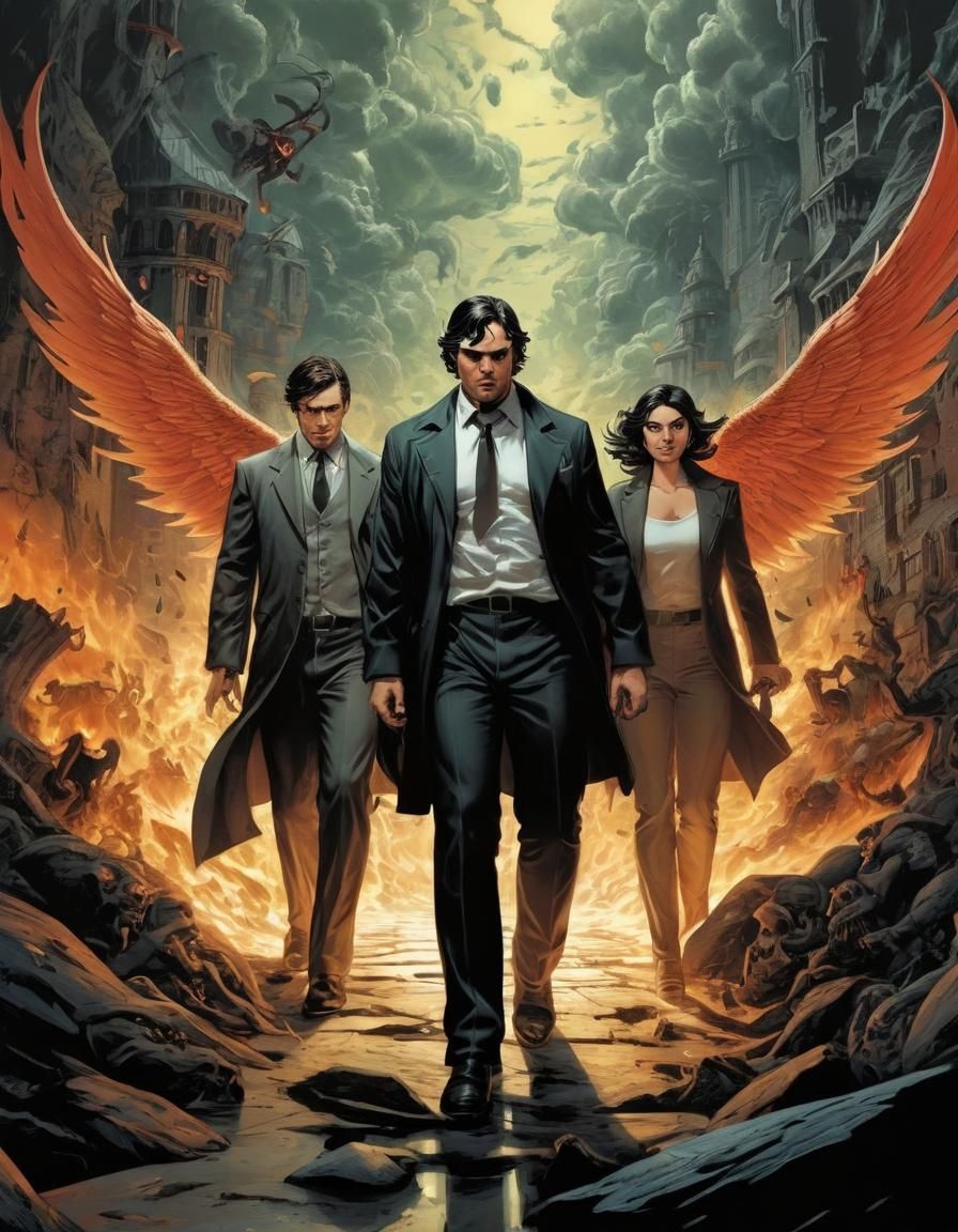 Heavenly and Hellish Spies Meet: Comic Book Art