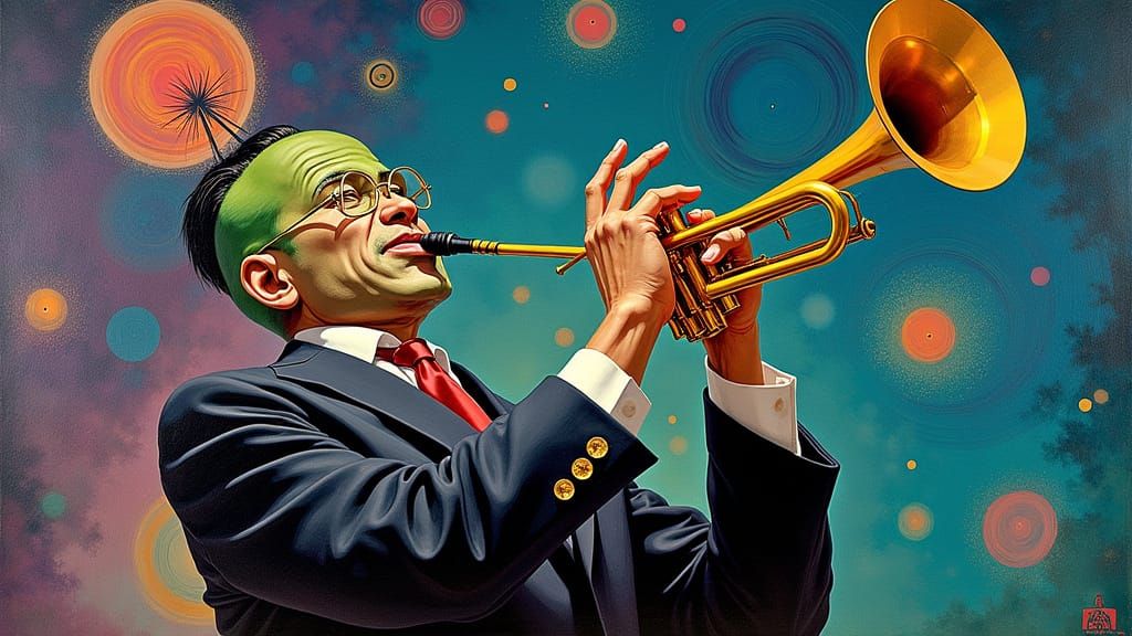 Jazz Martian Surrealism in Mid-Century Style