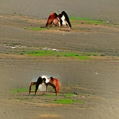 Horses Mating in Natural Setting
