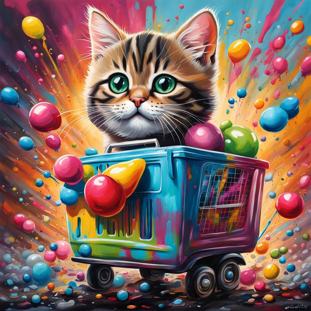 Cat's Shopping Spree: Graffiti Art Style