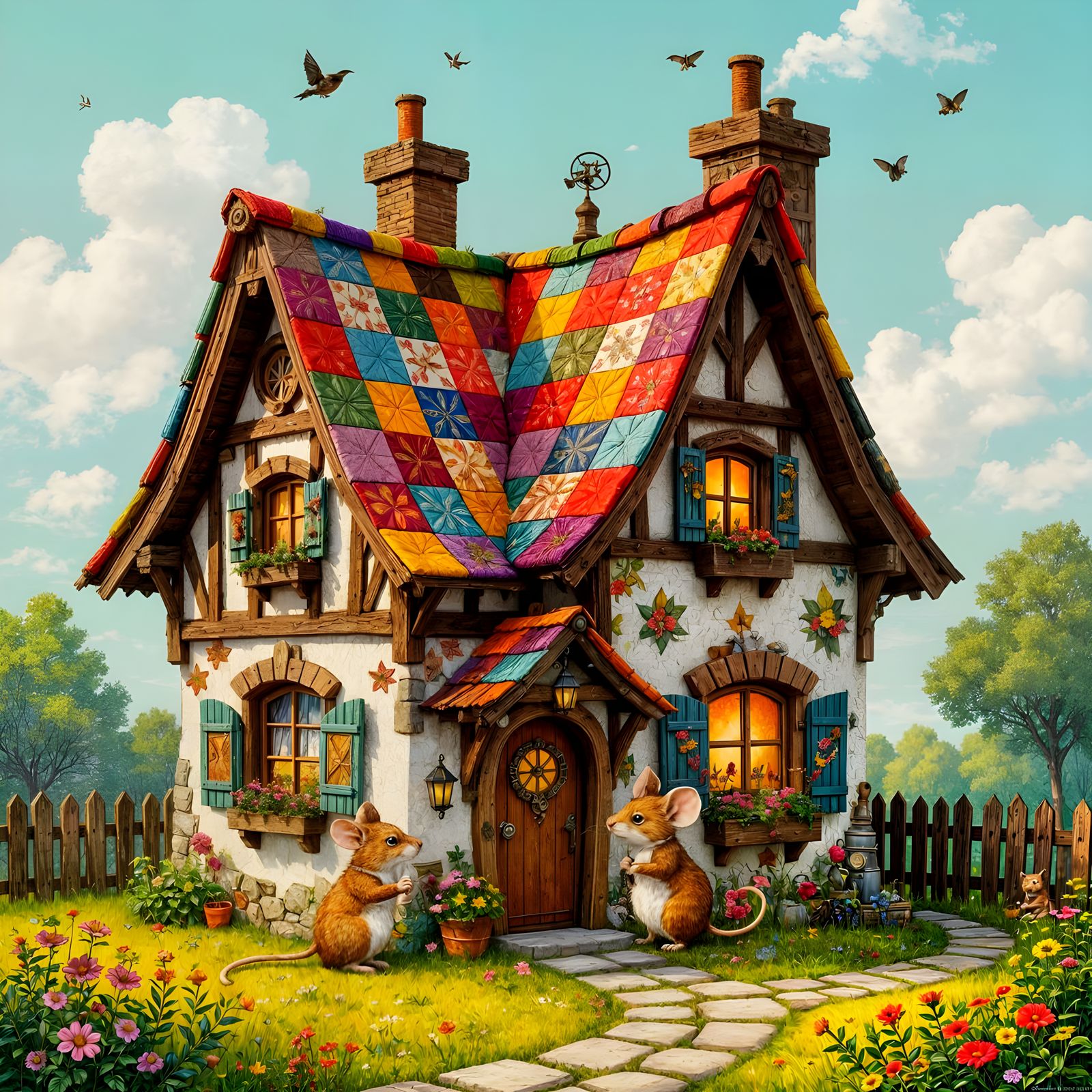 Cosy Steampunk Cottage with Anthropomorphic Mice
