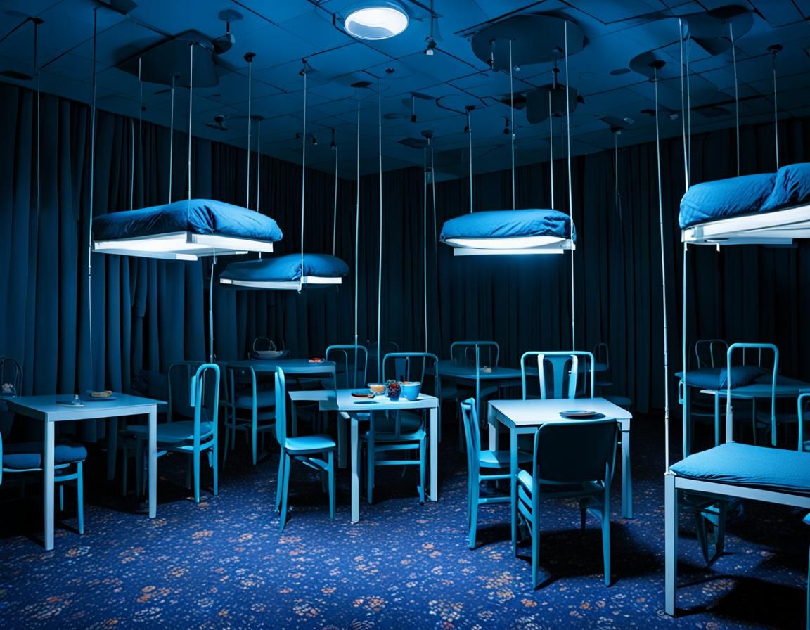 Upside Down Room: Furniture on the Ceiling