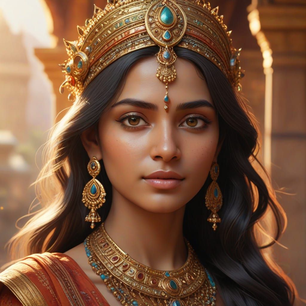 Goddess of Harmony and Empowerment in Golden Splendor