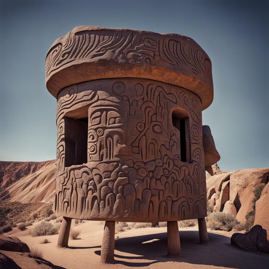 Ancient Troglodyte Village with Inuit Carvings