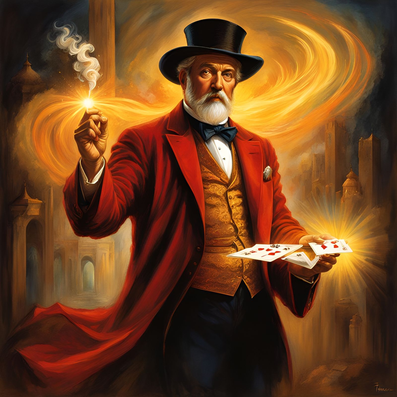 Magician's Card Trick in Radiant, Volumetric Light