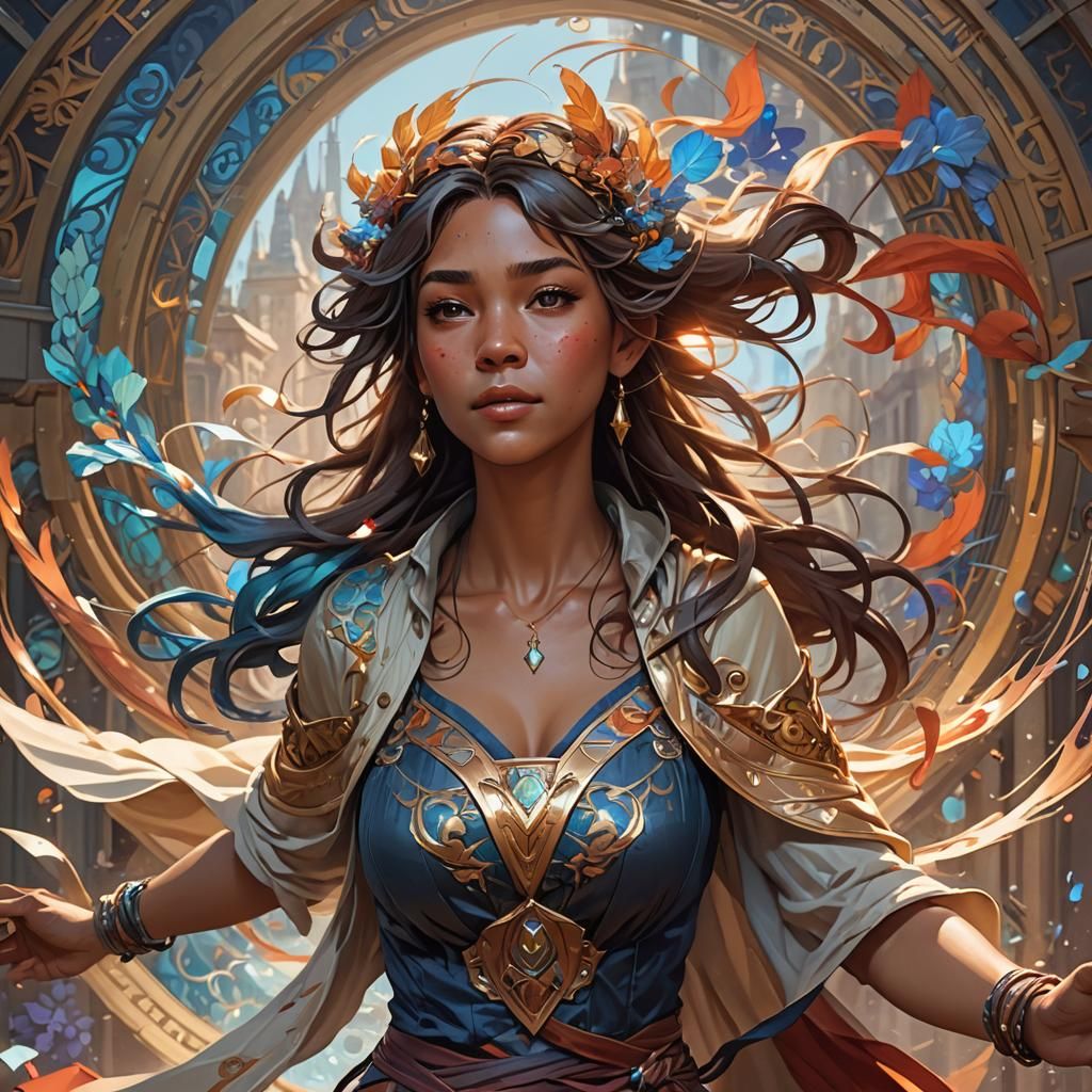 Radiant Woman Running: Hyperdetailed Artstation Portrait