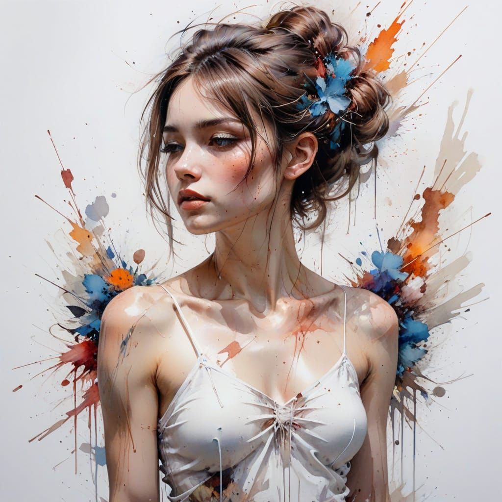 Expressive Watercolour Fusion of Chaos and Beauty