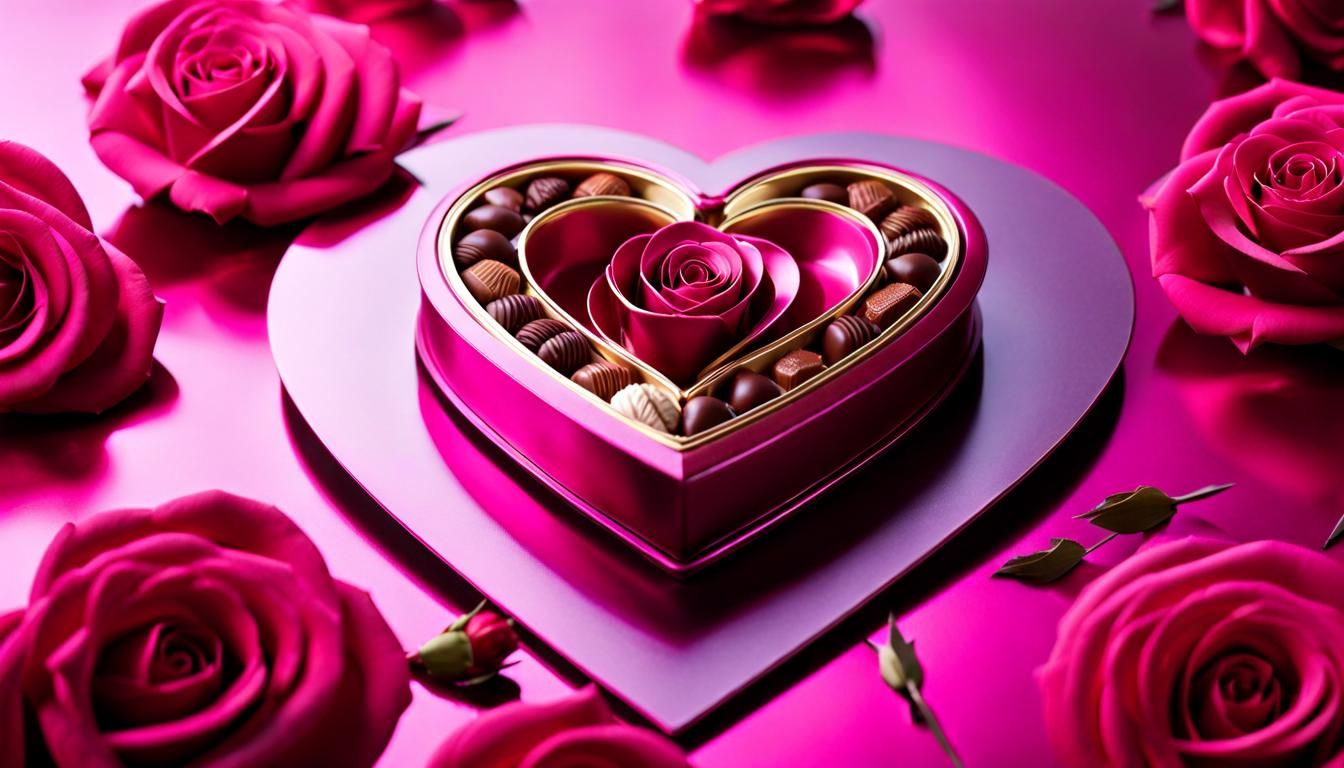 Cosmic Chocolate Heart and Rose Arrows