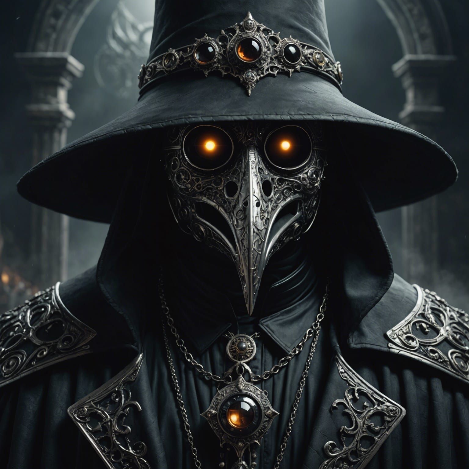 Onyx Crystal Plague Doctor in Nightmare Setting