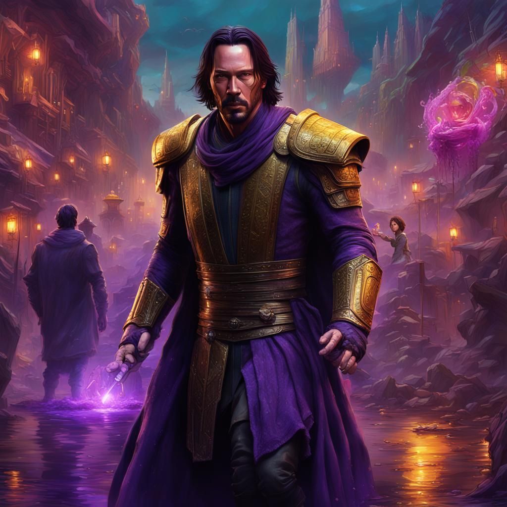 Keanu Reeves as Hyperdetailed Dark Fantasy Knight