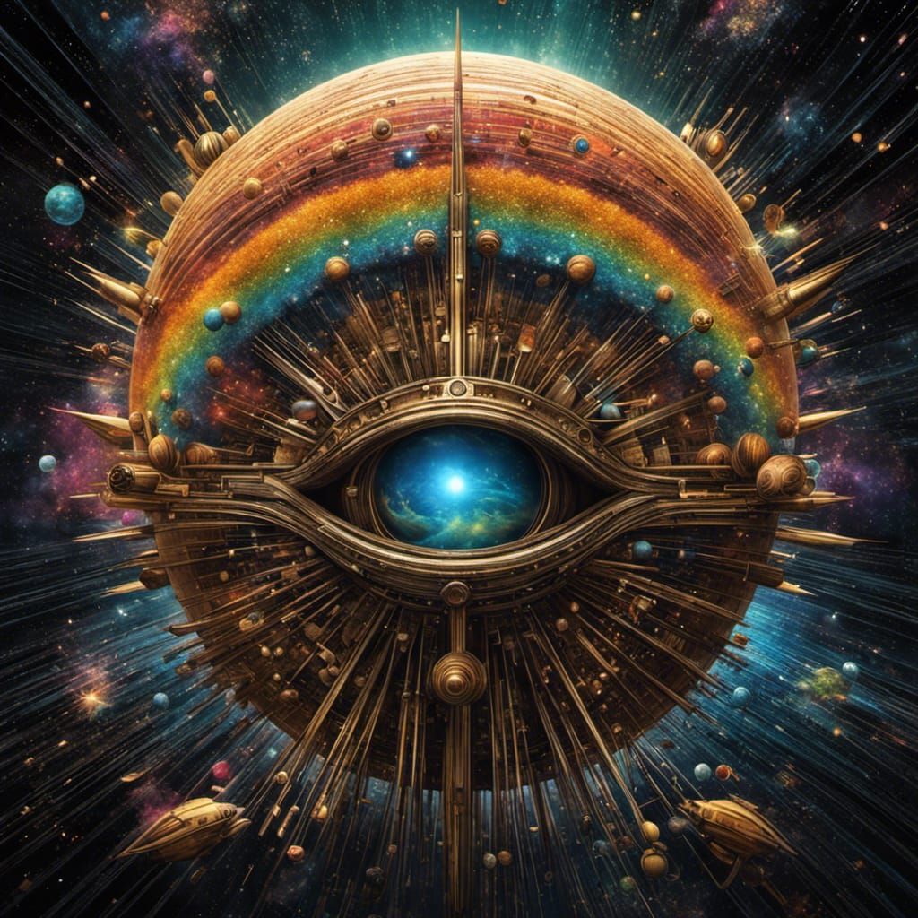 Kinetic Sculpture with Atomic Explosion, Digital Art