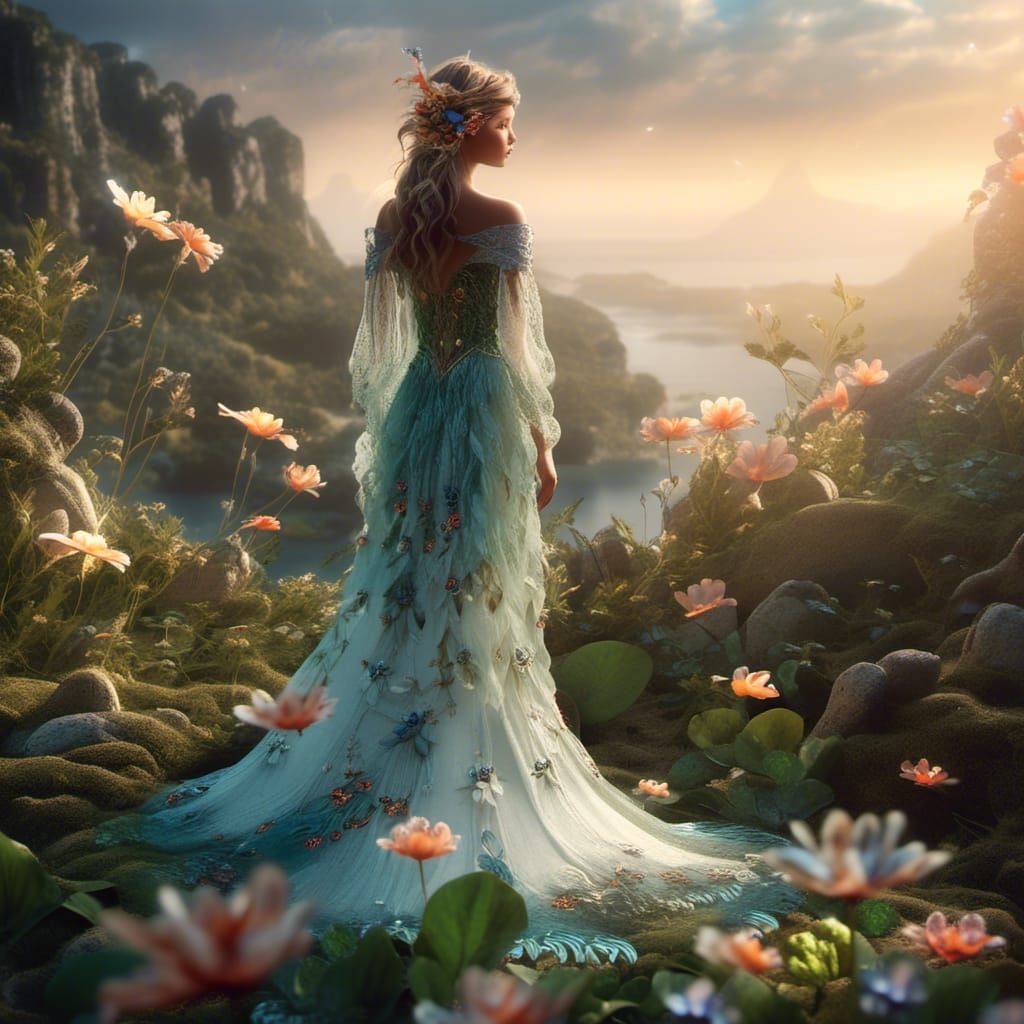 Enchanting Fairy in Fantasy Landscape: 3D Render