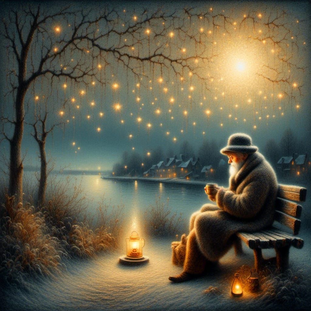 Seaside Star Tea: An Impressionistic Oil Painting