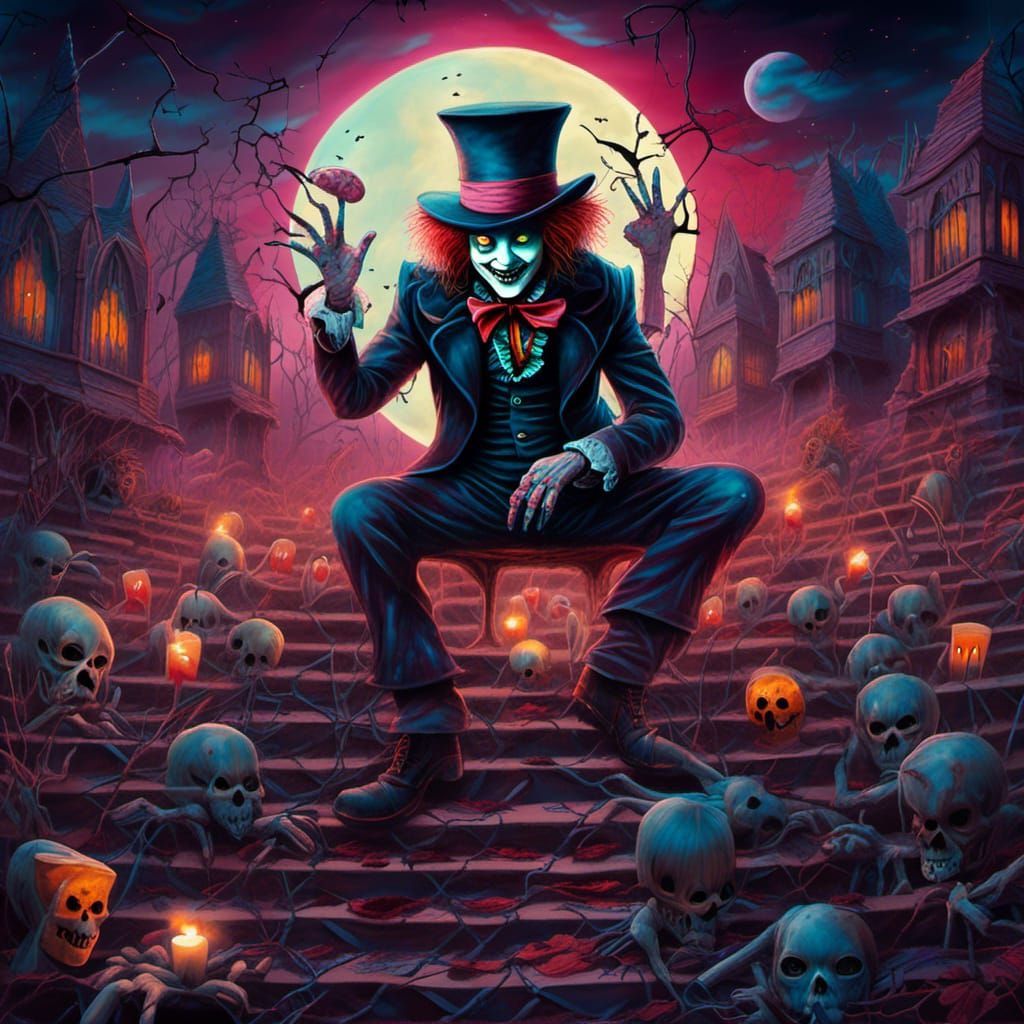 Freddy Krueger as Mad Hatter in Graveyard