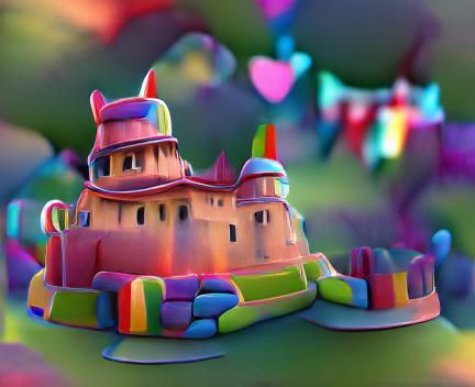 Candy Castle with Bokeh Effect on Sketchfab