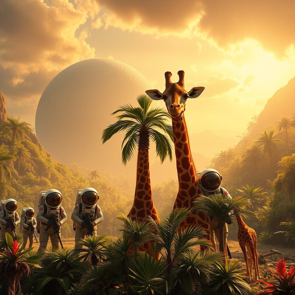 Interstellar Giraffes Land on a Vibrant New Planet