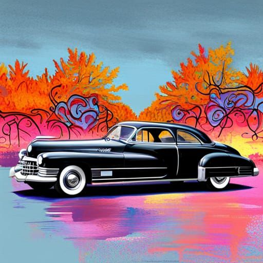 1948 Cadillac Coupe in Graffiti Splash Art