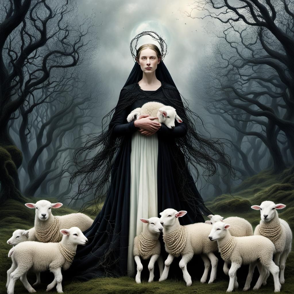 Sacred Mother and Child with Guiding Shepherds