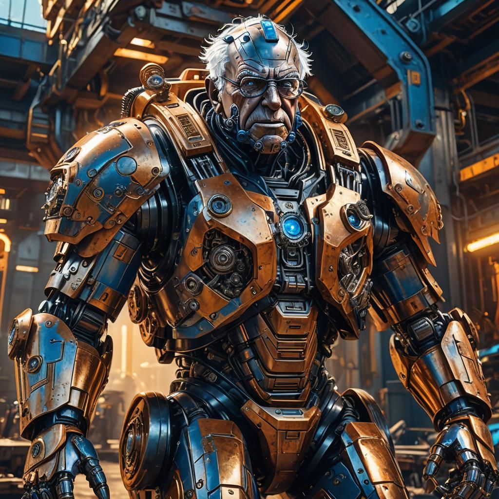 Bernie Sanders in a Sci-Fi Mecha Suit