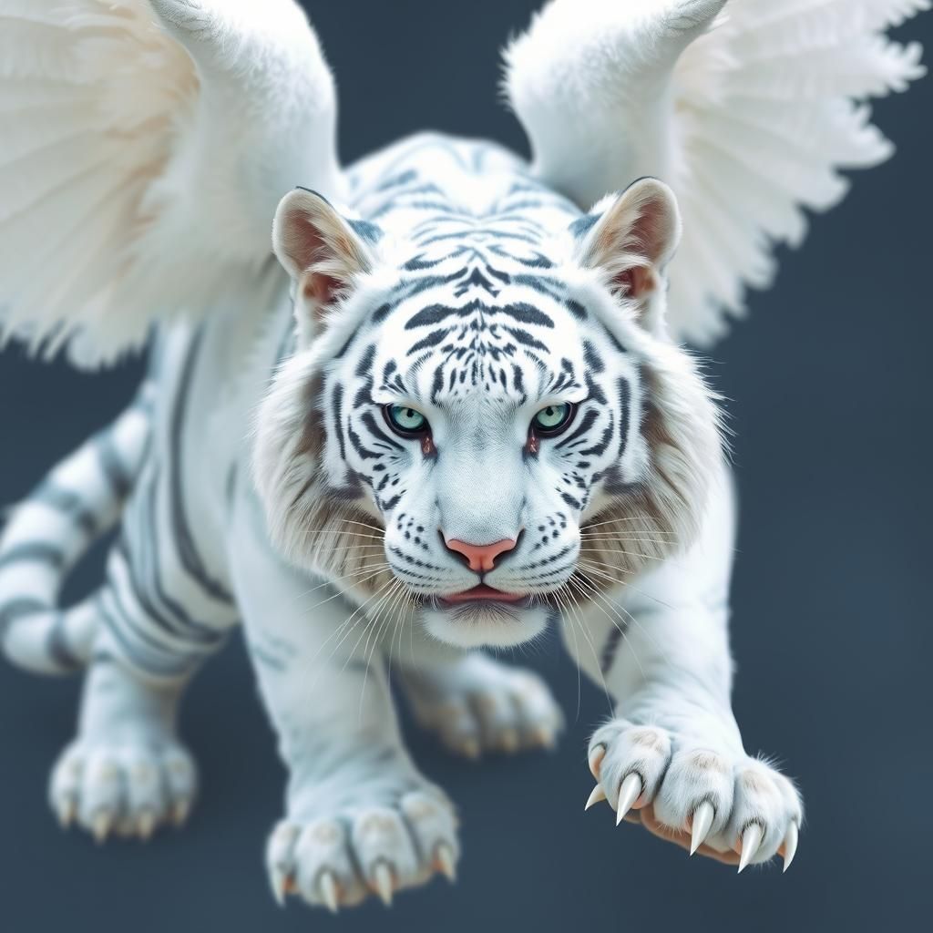 Magnificent White and Blue Winged Tiger