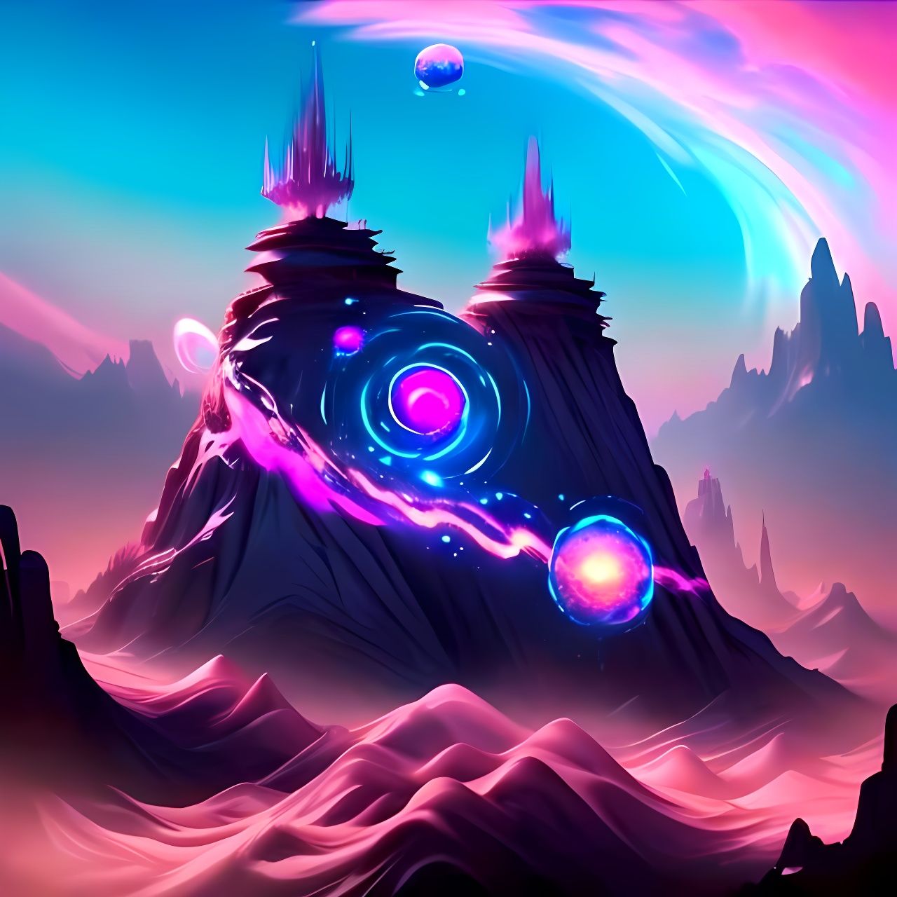 Biopunk Marshmallow Structures in Dreamy Pink and Blue