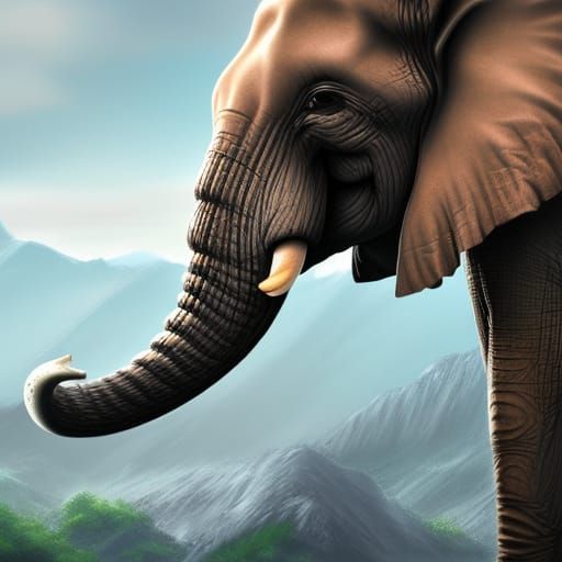 Cute Elephant in Detailed Fantasy Concept Art