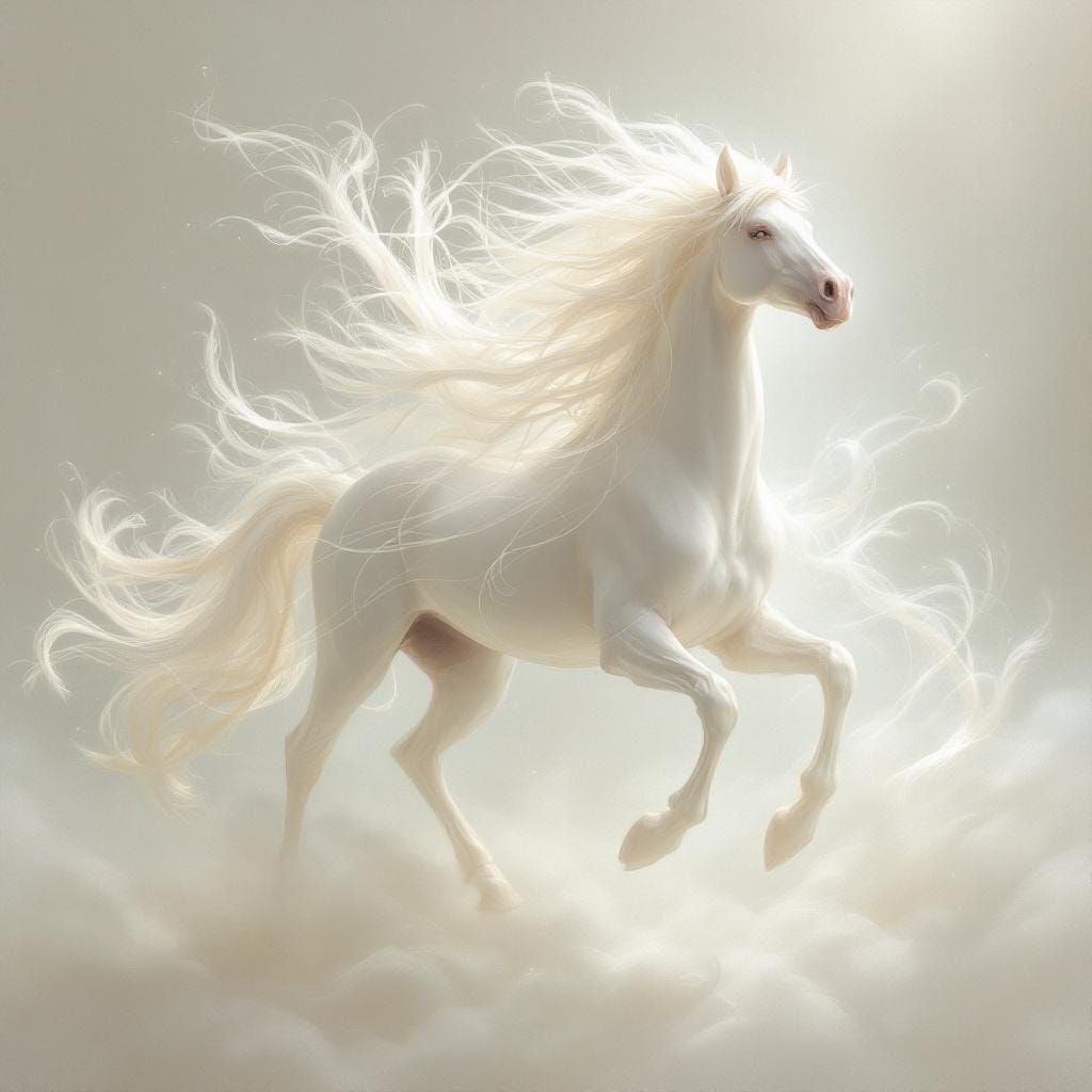 Elegant Spectral Horse in Surreal Fantasy Style