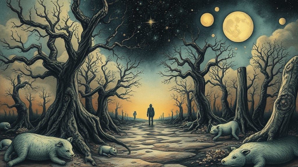 Surreal Dreamscape: A Hyperdetailed Alcohol Ink Void