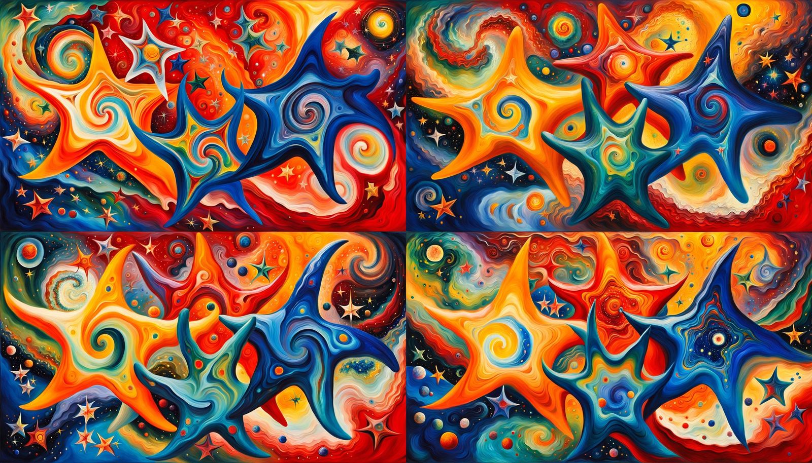 Celestial Star Cluster Formation as Impasto Oil Painting