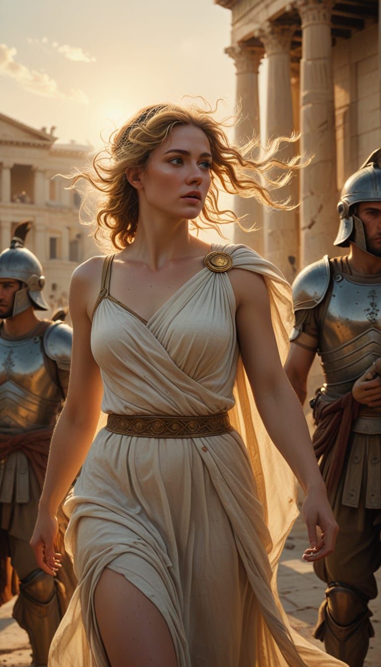 Helen of Troy in Elegant Ancient Greek Grandeur