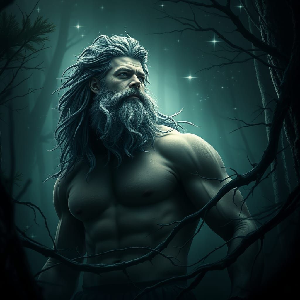 Majestic Centaur in Dark Forest, Detailed Fantasy Art