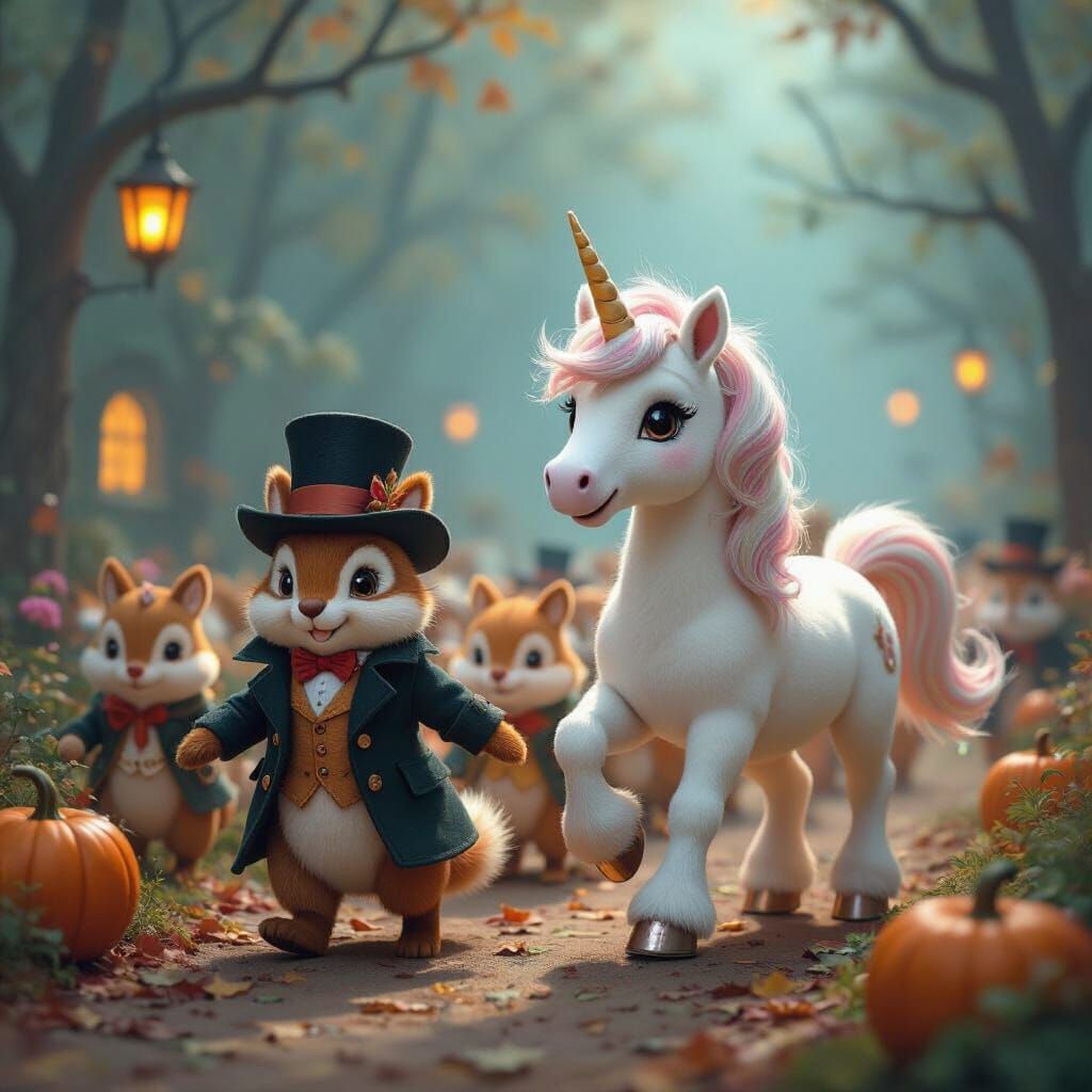 Princess Nutmeg Unicorn and Plushie Army in Parwinkle Fog