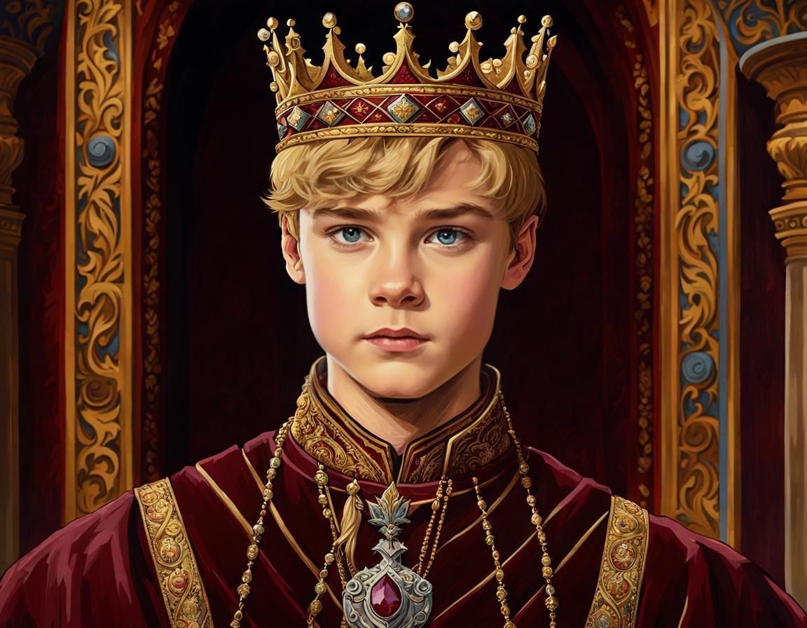 Kind Prince Portrait in Lavish Clothes