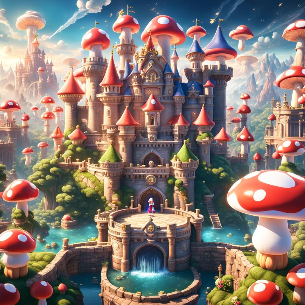 Mario and Peach in the Mushroom Kingdom