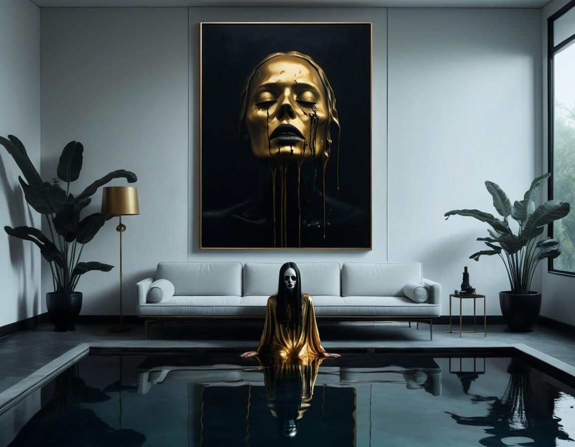 Surreal dark interior