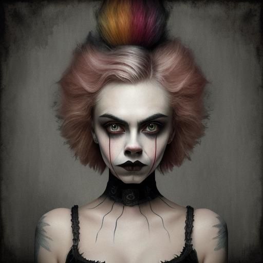 Gothic Clown in Dark Fantasy Style