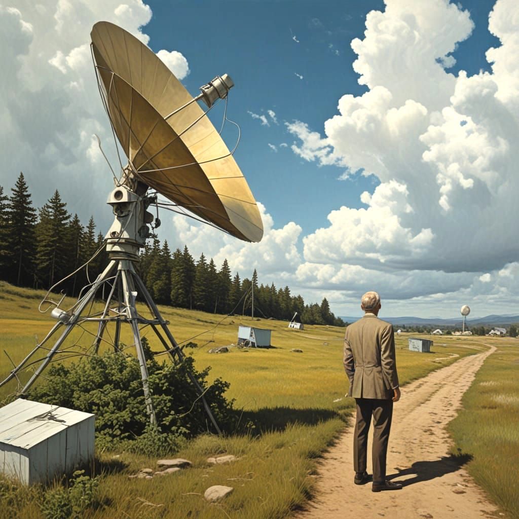 Surrealist Figure in a Dreamlike Landscape