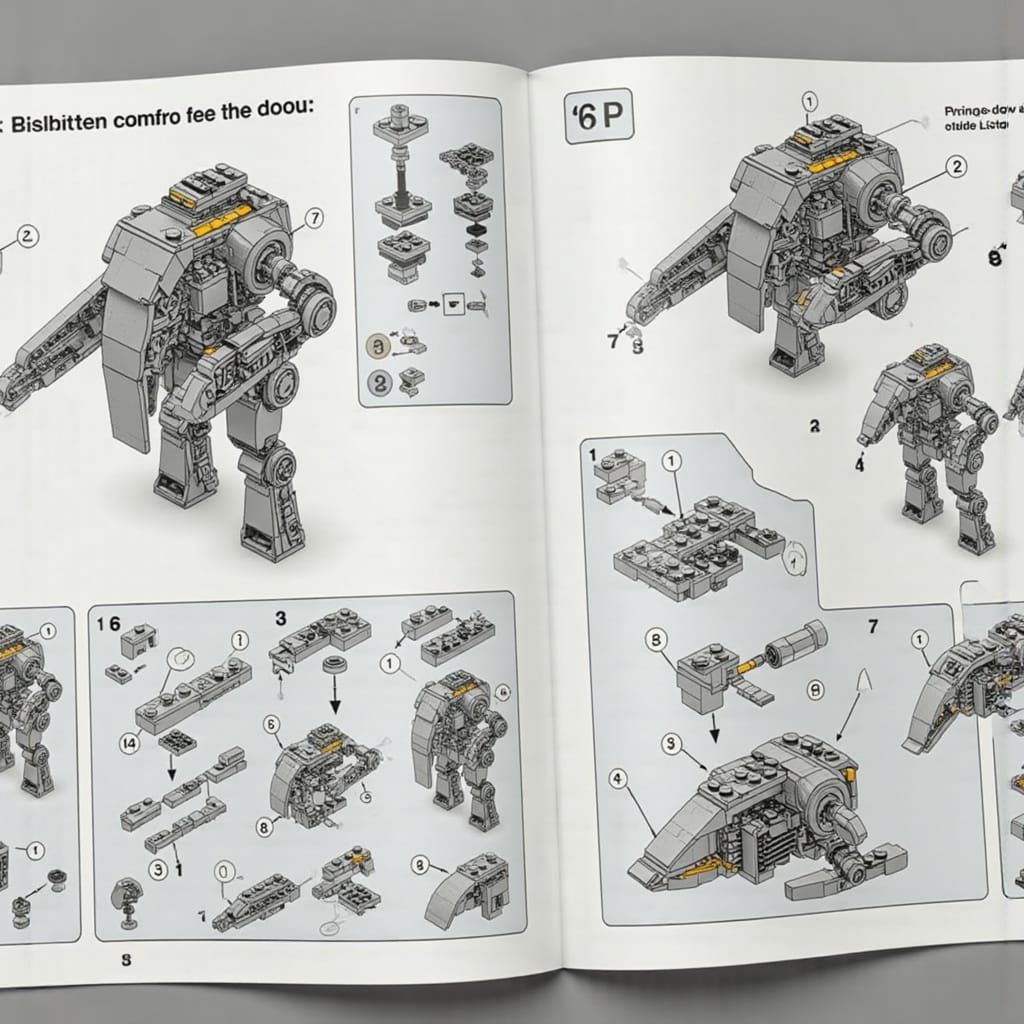 Lego Instruction Manual for Building a Necron Warrior
