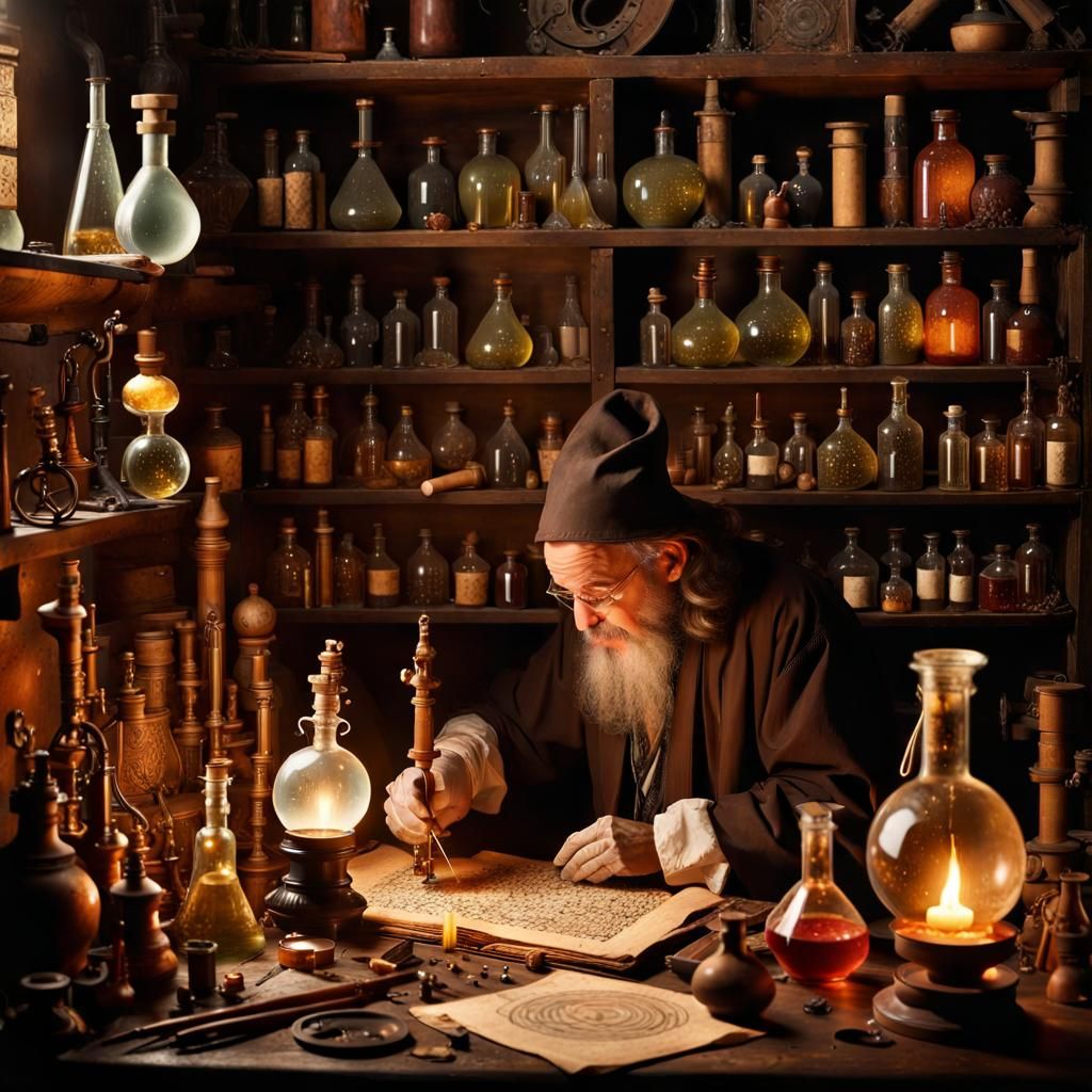 Alchemists Immersed in Mystical Arts