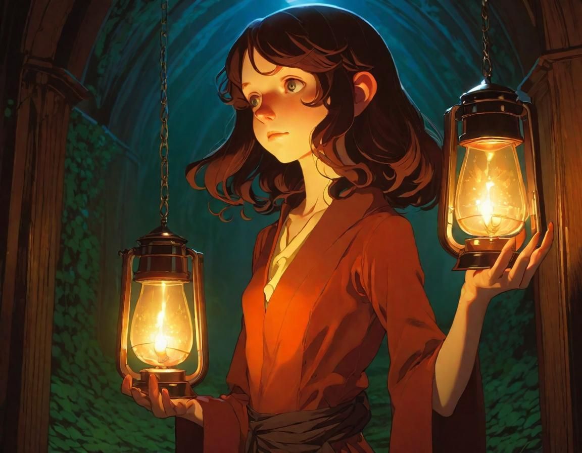 Woman with Lanterns: Animated Illustration