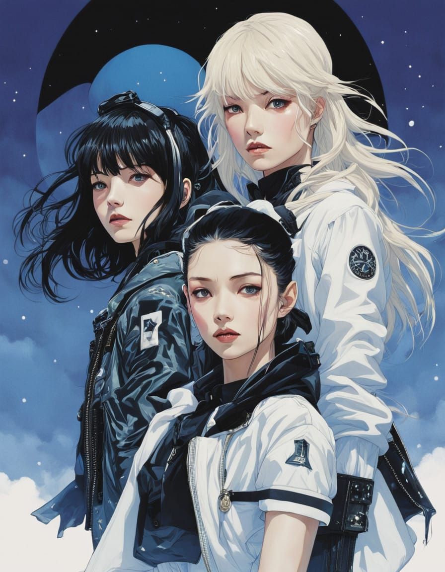 Surreal Portrait of Figures in Abstract Style