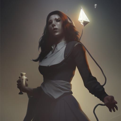 Scary Nurse Dice: Dark Fantasy Concept Art