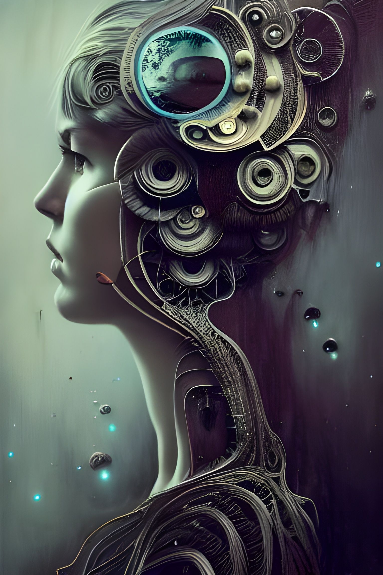 Detailed Symmetrical Portrait in Australian Tonalism Style