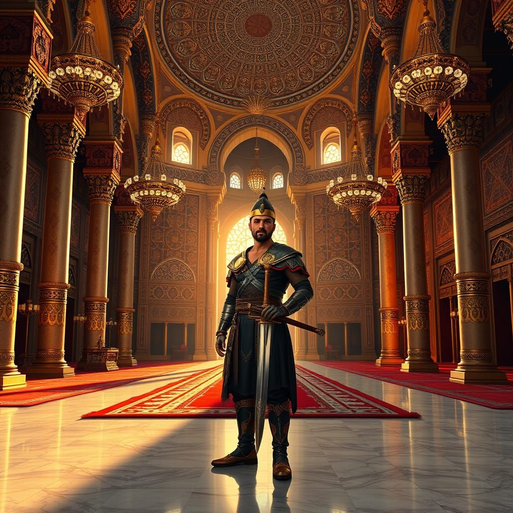 Majestic Moorish Temple Scene in Opulent Style