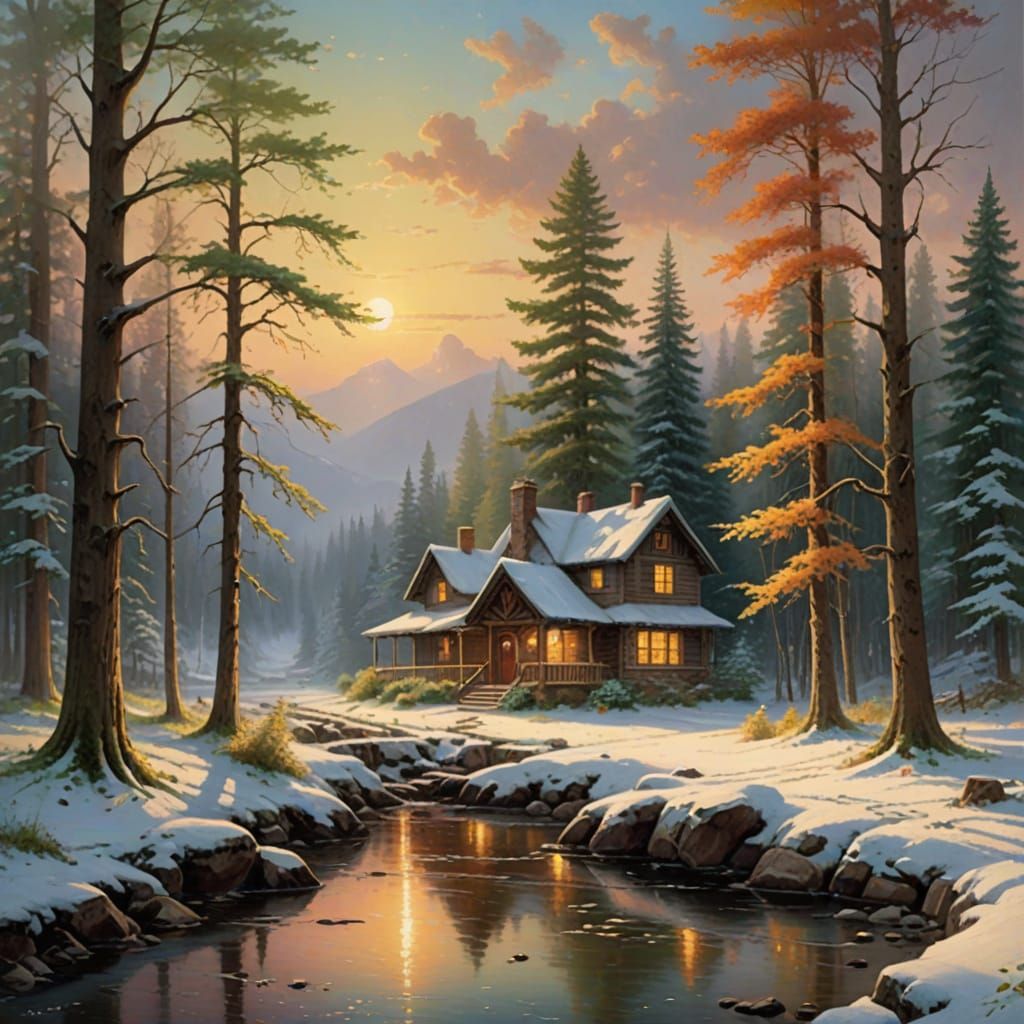 Winter Wonderland Scene in Soft Focus