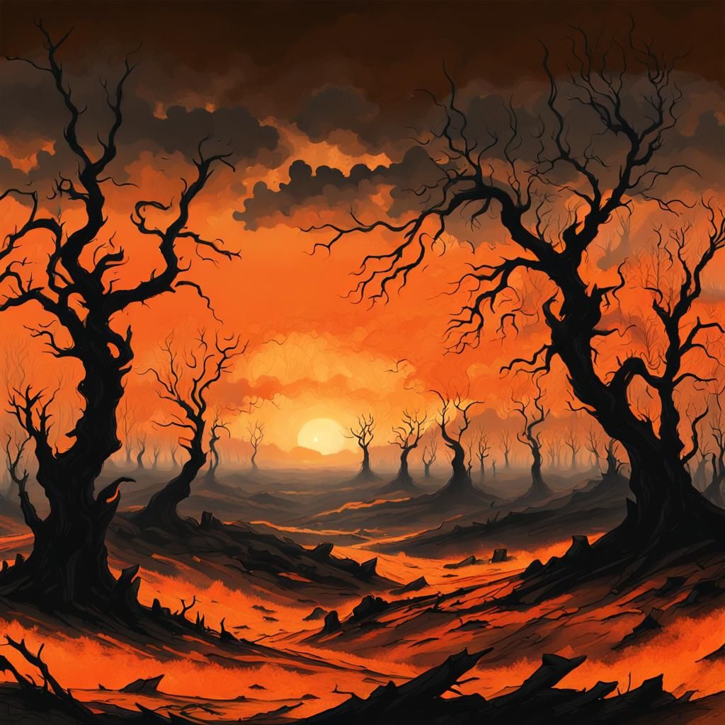 Menacing Landscape with Soaring Fissures, Jean-Baptiste Mong...